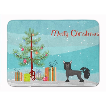 Carolines Treasures Chinese Crested Christmas Tree Machine Washable Memory Foam Mat CK3447RUG